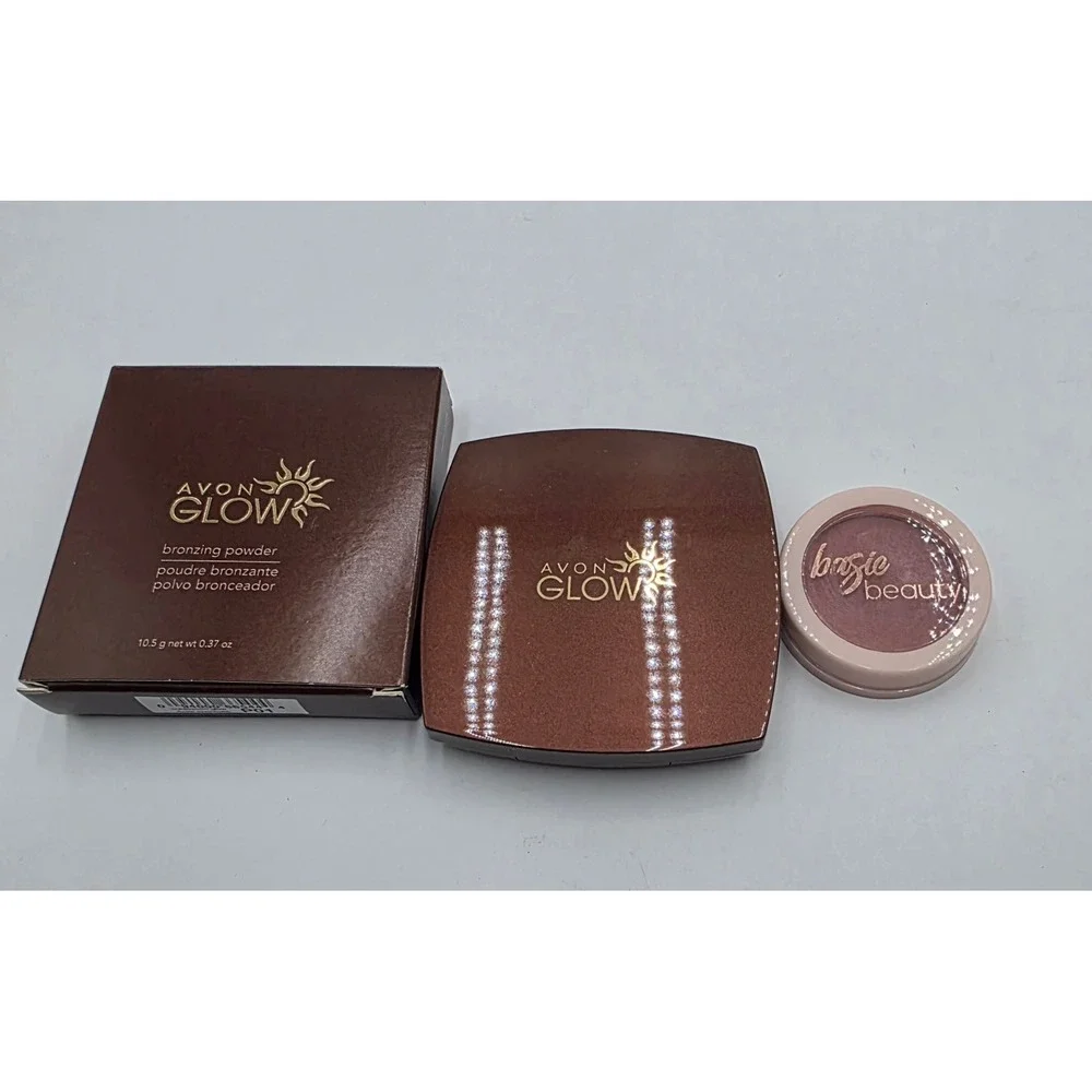 Avon Glow Bronzing Powder Sunkissed Glow & Basic Beauty Jelly Blush Makeup Set